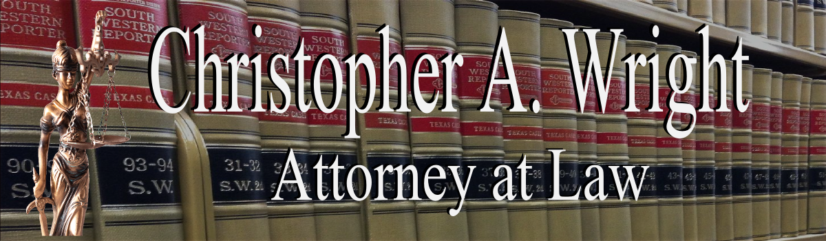 banner image of law books and lady justice for christpher a. wright attorney at law